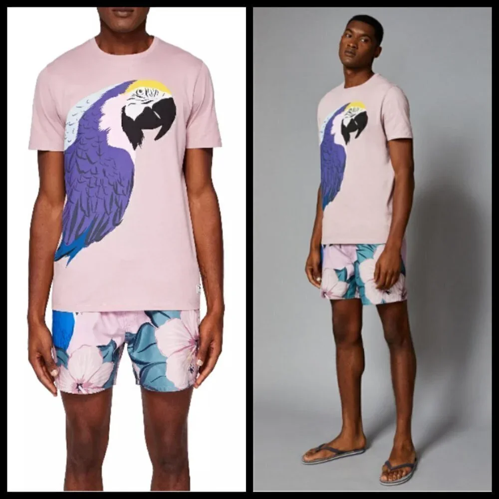 💕TED BAKER💕 Airo Parrot Print Swim Short XL NWT